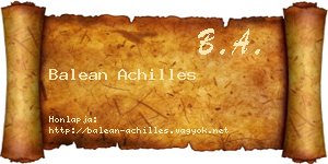 Balean Achilles névjegykártya